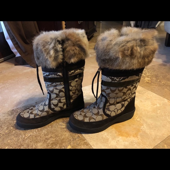 Coach Shoes - Coach | Mariette brown signature fur boots | 8
